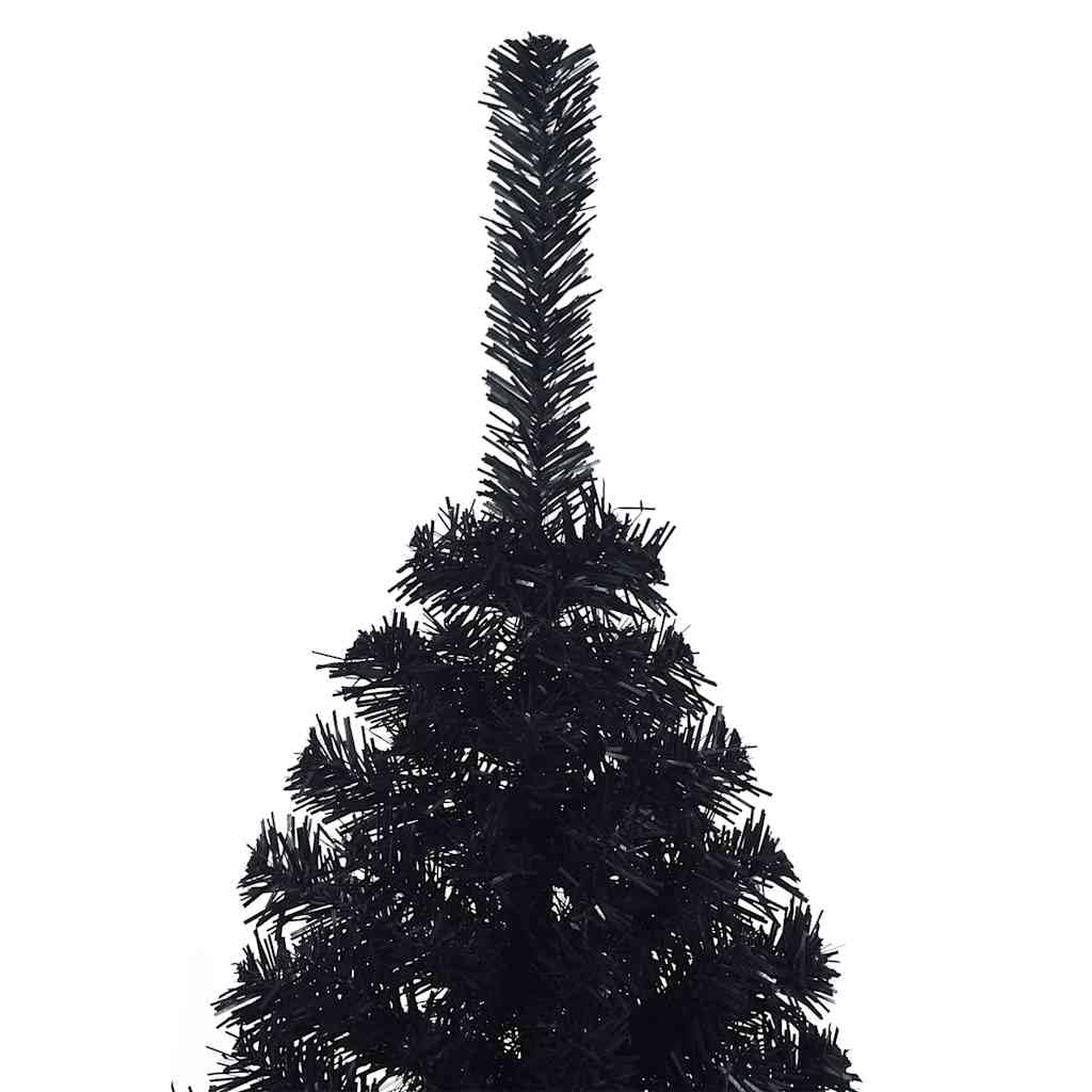 Árbol de Navidad artificial con soporte, 150 cm, PVC, color negro