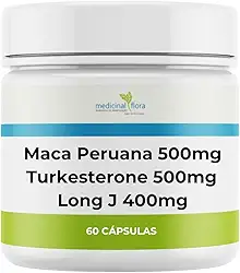 Maca Peruana 500mg + Turkesterone 500mg + Long J - 60 Doses