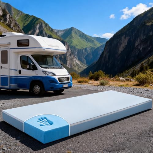 CRAURU 75 x 30 x 3 RV Bunk Mattress Replacement High-Density Foam with White Cover Pressure Relief Support Medium Firm Fits Trailers Camper Vans and Other Furniture Application