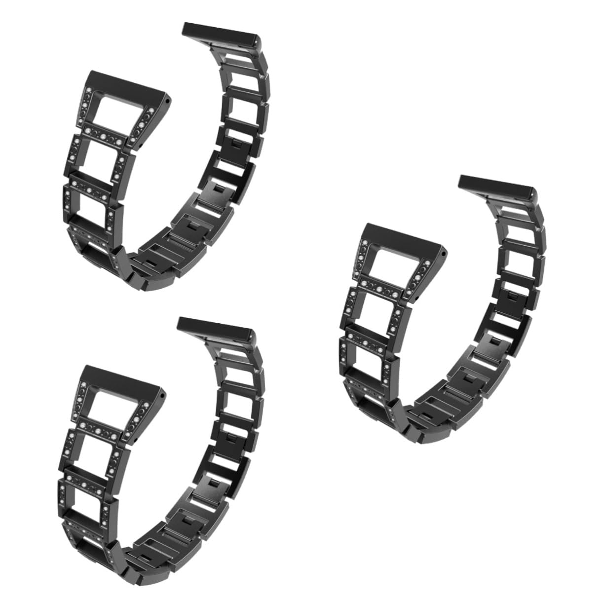 HEMOTON 2 Pièces Bracelet De Montre En Acier Inoxydable Bracelet De Montre- De Remplacement En Acier Inoxydable Trapézoïdal Lite