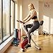 HOMCOM Folding Exercise Bike, Fitness Bicycle Indoor Trainer, Quiet 8-Level Magnetic Resistance, with LCD Monitor, Pulse Sensor and Wheels for Sport Maison and Cardio Training, Red
