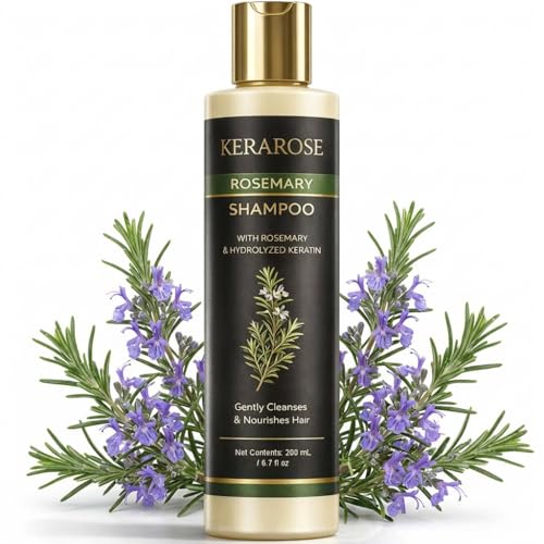 Rosemary Shampoo for Hair Growth with Organic Rosemary Extract Natural Thickening & Strengthening With Hydrolyzed Keratin Shampoo for Thinning Looking Hair