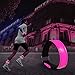 OMKHE Running Light for Runners (2 Pack) Rechargeable LED Armband Reflective Running Gear, LED Light Up Band for Joggers Bikers Walkers (L Pink)