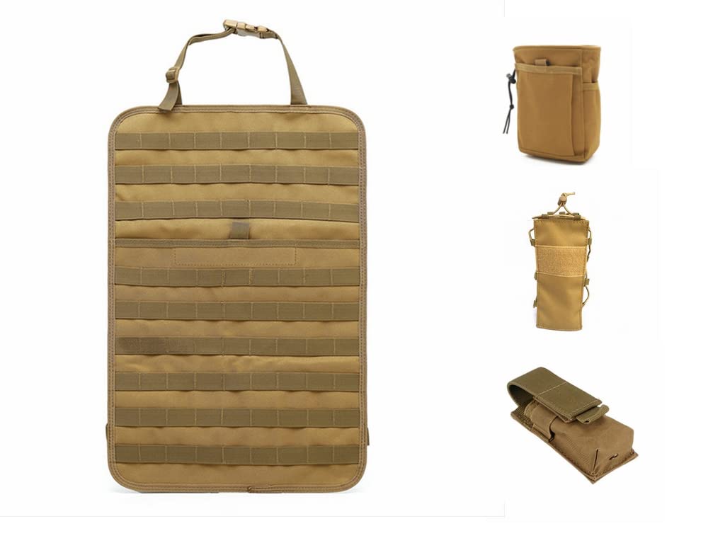 Tactical MOLLE organizer na tylne siedzenie samochodowe z butelką/latarką / torba z recyklingu fotelik samochodowy organizer na siedzenie samochodowe folia ochronna uniwersalne dopasowanie