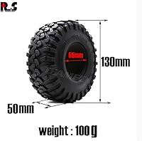 Vista 2 de R.S 2 unids 2.2 pulgadas neumáticos de goma 130MM RC Crawler Neumáticos RC Juego de neumáticos de goma con insertos de espuma para 1/10 TRX trx4