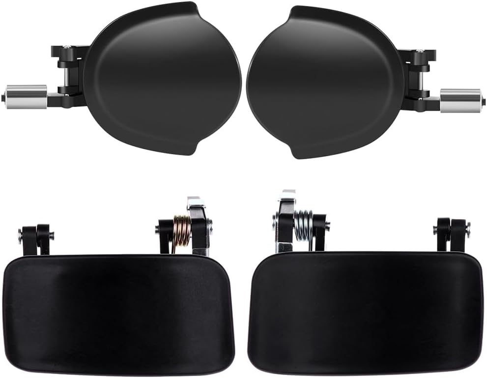 OCPTY Door Handles Exterior Front Rear Driver Passenger Side Replacement fit 1999-2002 for Mercury Villager Quest Outside Door Handles Smooth Black(4pcs)