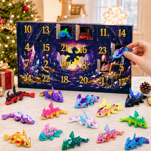 JOICEE 2026 Christmas Advent Calendar with Mini 3D Printed Dragon Animals – Image 6