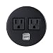 Power Grommet, Geckone Desktop Power Outlet 2 US Plugs & 2 USB Ports for Computer, Desk/Table, Kitchen, Office,Home,Hotel and More