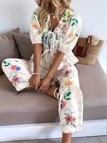 Ensemble femme 2 pièces fleuri pour vos tenues de vacances d'été chic - 3