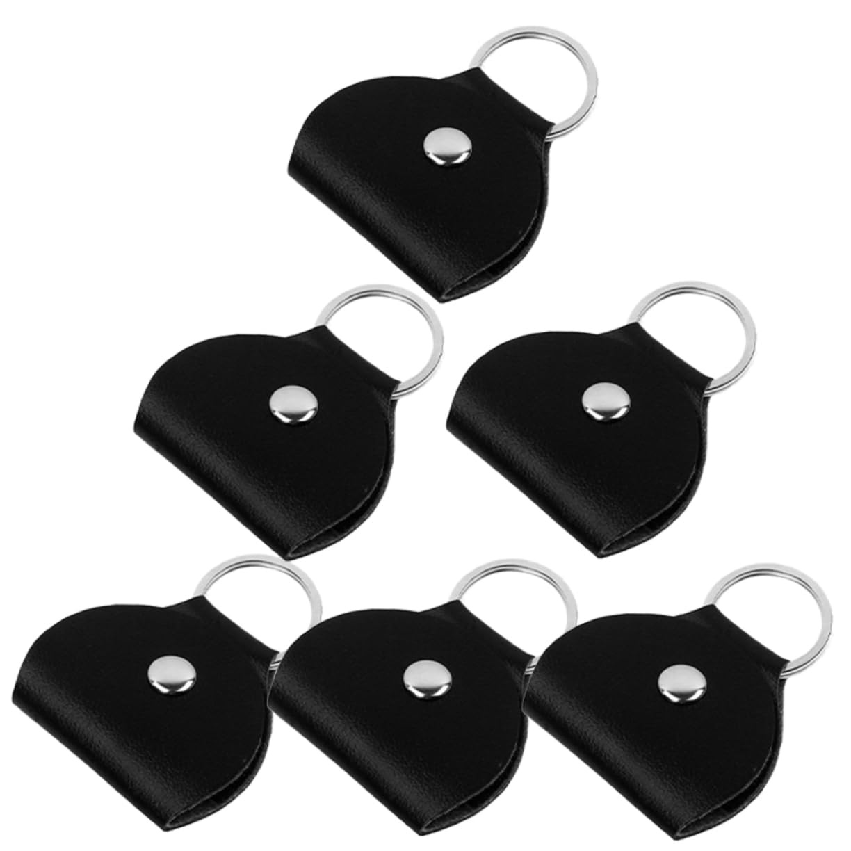 NULYLU Guitar Pick Holder on Guitar 6 Pcs Portable Pick Case Keychain Leather Pouch for Storage