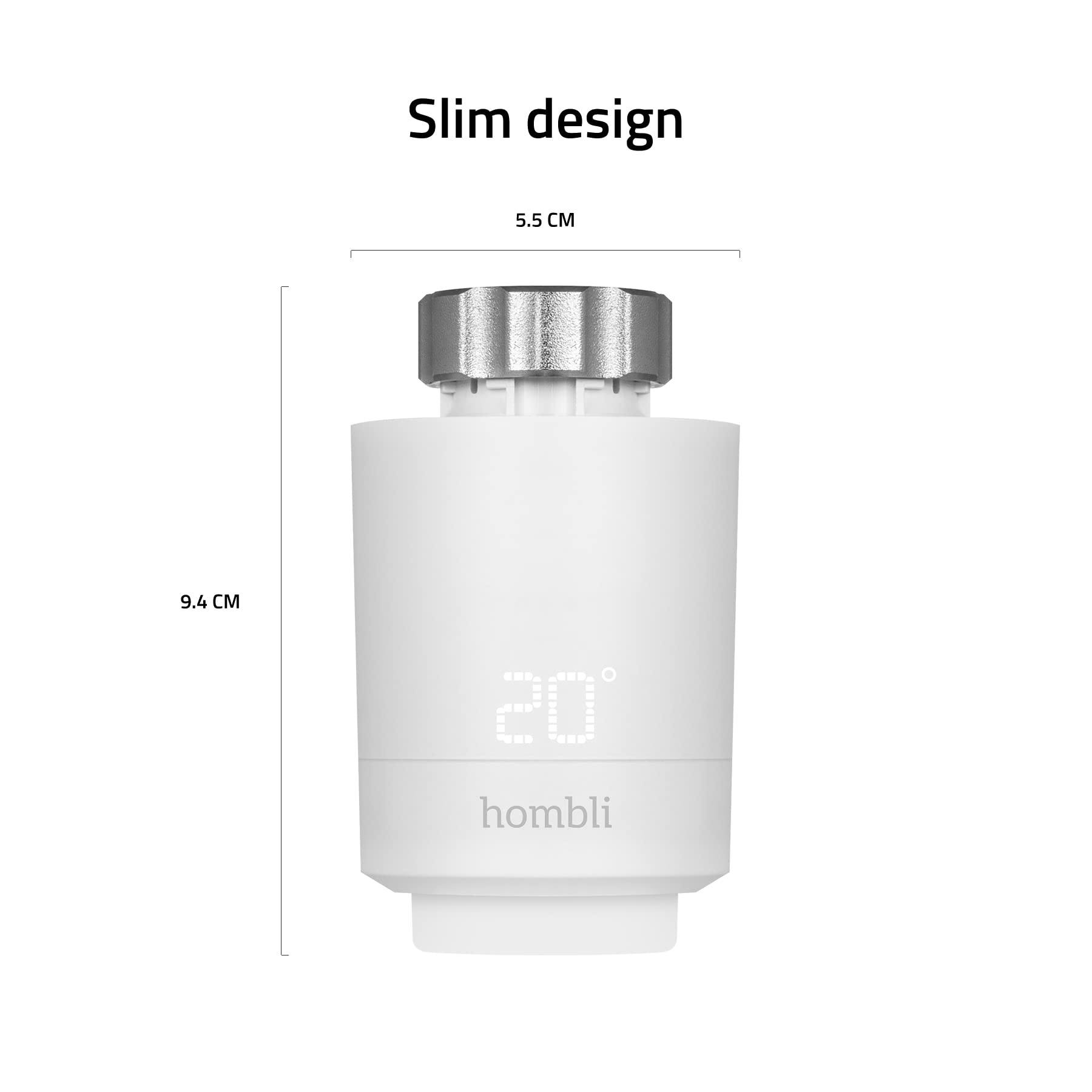 Hombli Intelligentes Heizkörperthermostat mit App-Funktion, Heizungsthermostat mit Sprachsteuerung & Bluetooth, energiesparend, einfache Installation, kompatibel mit Google & Alexa