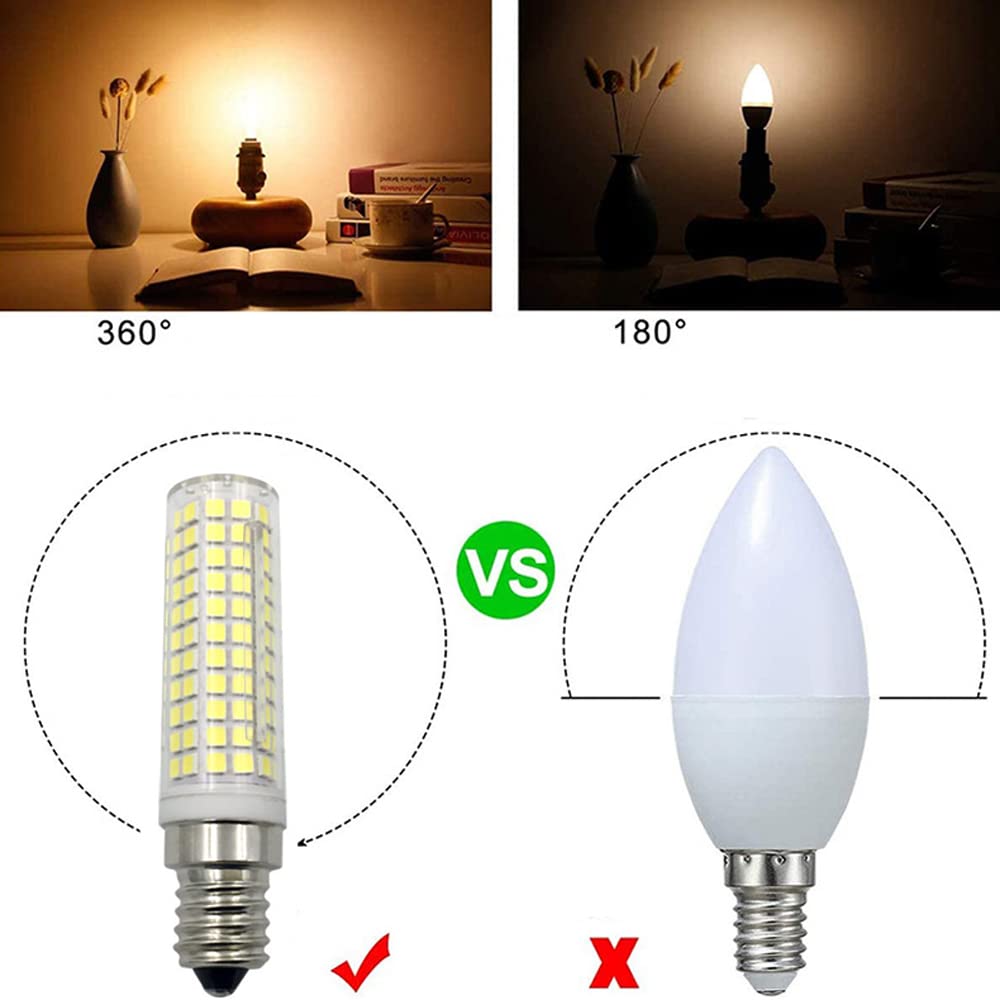 Lampadine LED, base G9/E14/E12/E11/BA15D, 12 W (equivalente a 120 W) 800 LM lampadina a mais non stroboscopica 110 V/220 V CA, dimmerabile 3000 K e 6000 K (confezione da 5) (3000k Warm White E11)