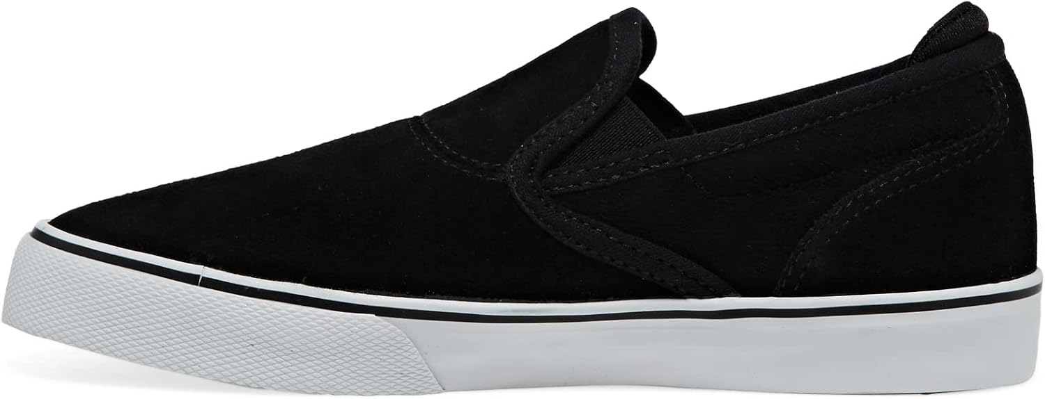 Emerica Boy's Wino G6 Slip-ON Youth Skate Shoe, Black/White/Gold, 11C Medium US Big Kid