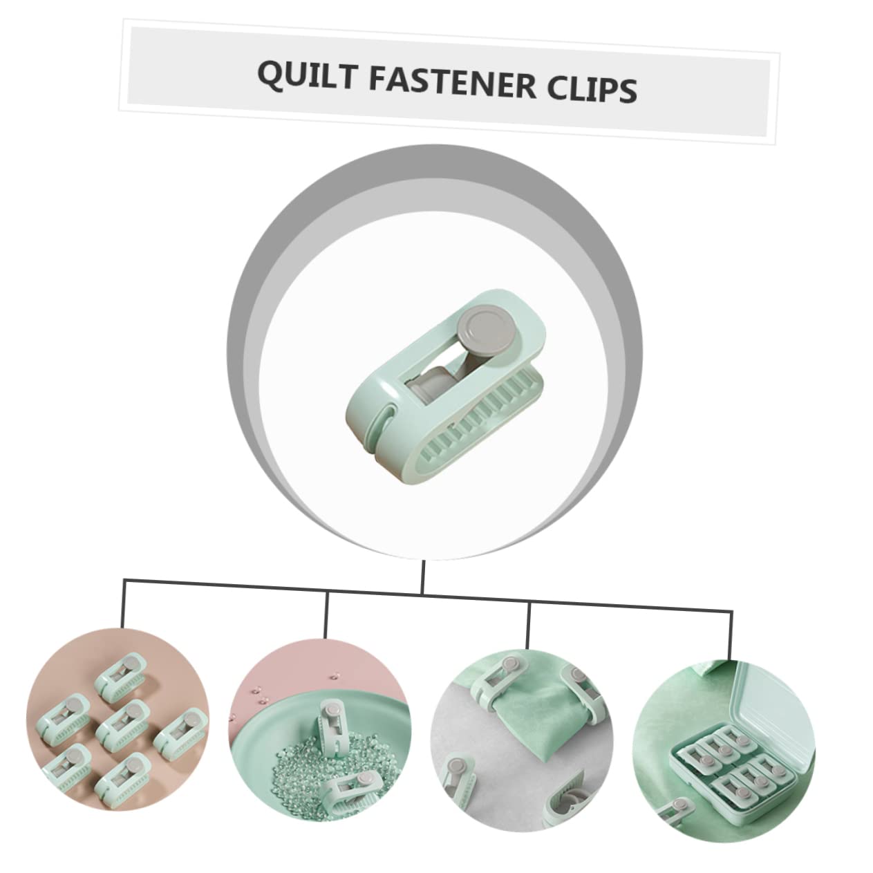 Bettlaken- und Bettdeckenklammern, 2 Sets Bettdecken-Clips, Quilt-Fixierer, Knopfhalter, Decken-Befestiger, grün, rosa(Green)