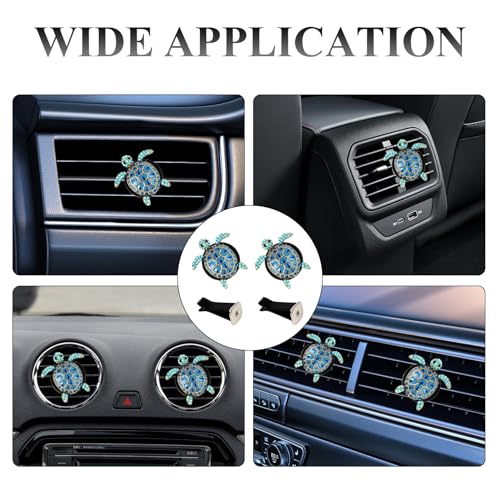 Image of 2 Pack Sea Turtle Car Air Vent Clips, Cute Car Decor | Beachy coastal turtle vent decorations for car interior accessories, gifts for women, car enthusiasts, and nature lovers
