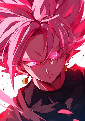 Image of NIJUKA Anime Printed Metal sheet Poster For Home And Room Decoration | For Anime Art Fans Boys And Girls (Goku black rose art)
