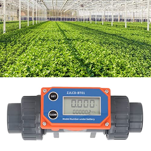 Digital Display Water Flowmeter UPVC Liquid Meter 10-150 L/min for Farmland Irrigation Water Plant Fish Pond