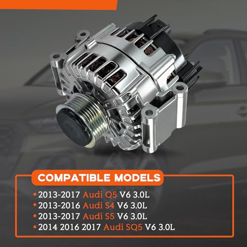 Image of 06E903018LX Alternator 180A 12V Compatible with 2013-2017 Jeep | S4 Q5 S5 SQ5 3.0L Replace FG20S017 06E903018L 06E903019E 06E903019EX