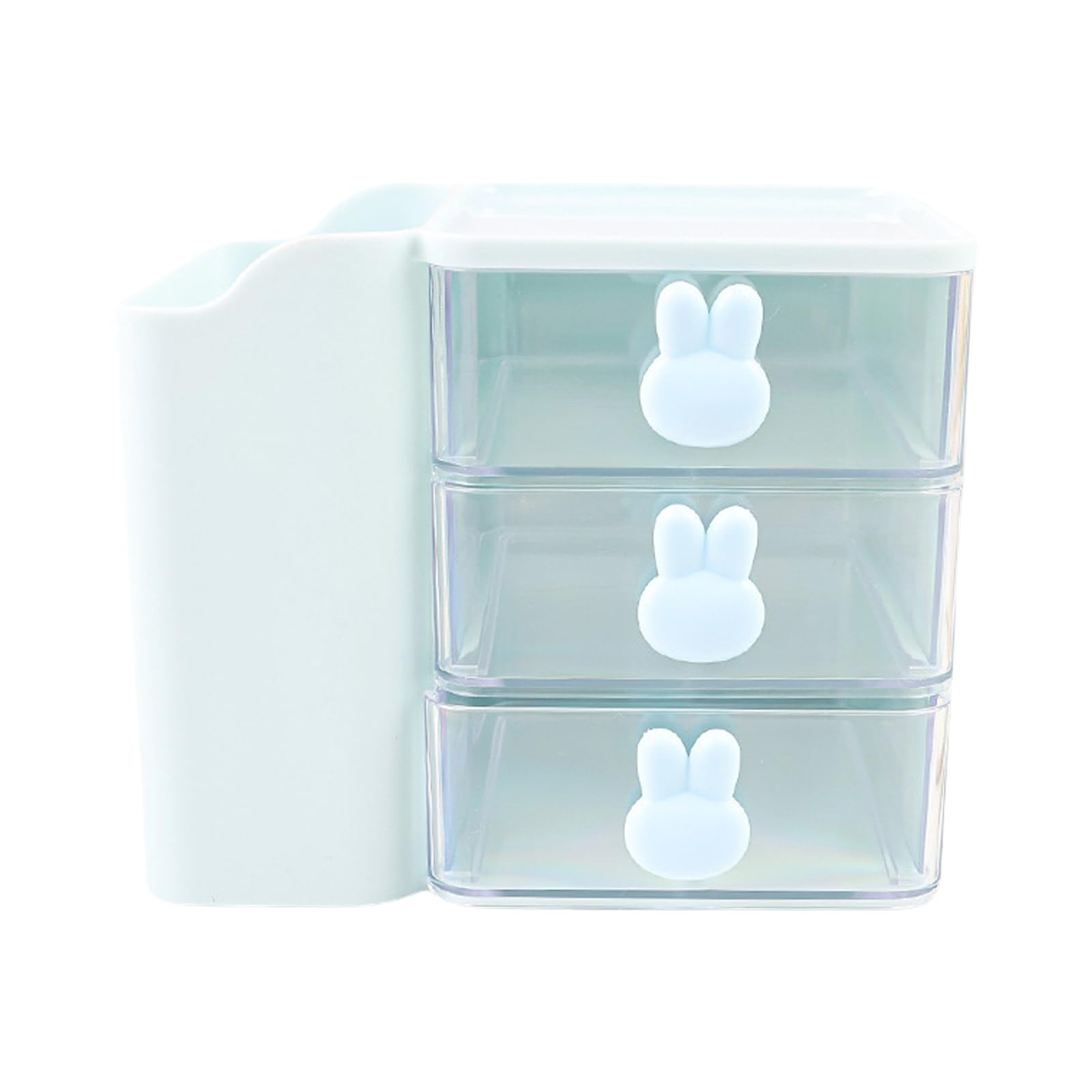 Montesy Pen Holder, Office Desktop Cosmetic Stationery Storage Box, Desk Organiser Desk Tidy Makeup Brush Organiser with Drawer