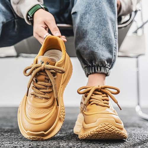 Exusiai Men's Walking Chunky Shoes Fashion Breathable Non Slip Chunky Sneakers Outdoor Workout School Tennis Travel4