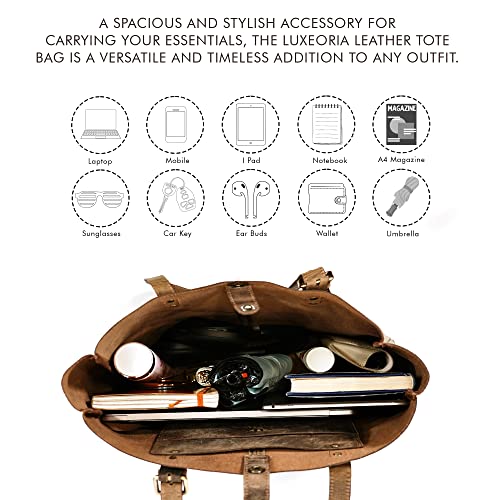 Image of Leather Tote Bag for women, Genuine Leather Totes, Shopping Bag, Gifts for Women