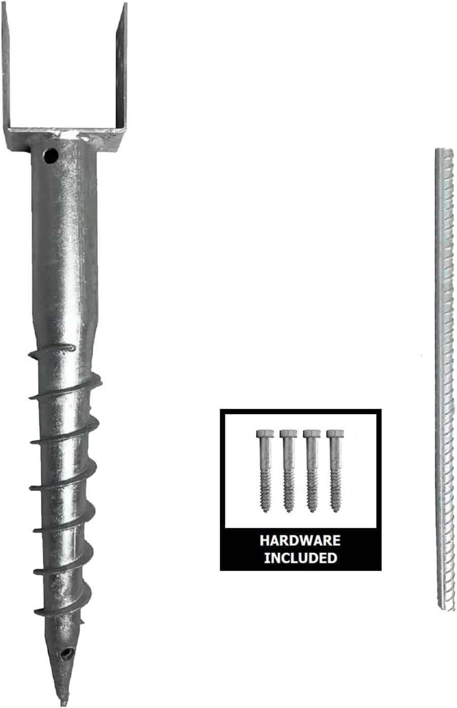 Ashman Ground Screw (4 Pack), No Dig, U-Model Screw in Post Stake - 27" Inch Long, Fits Standard 4x4 (3.5" X 3.5" Inch) Great for Mailbox Posts. - Image 2