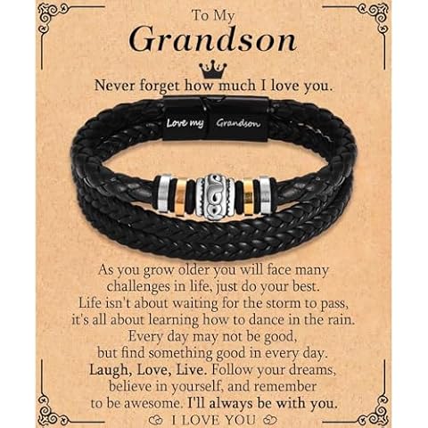 TEVOP Grandson Leather Bracelet Gift Cover