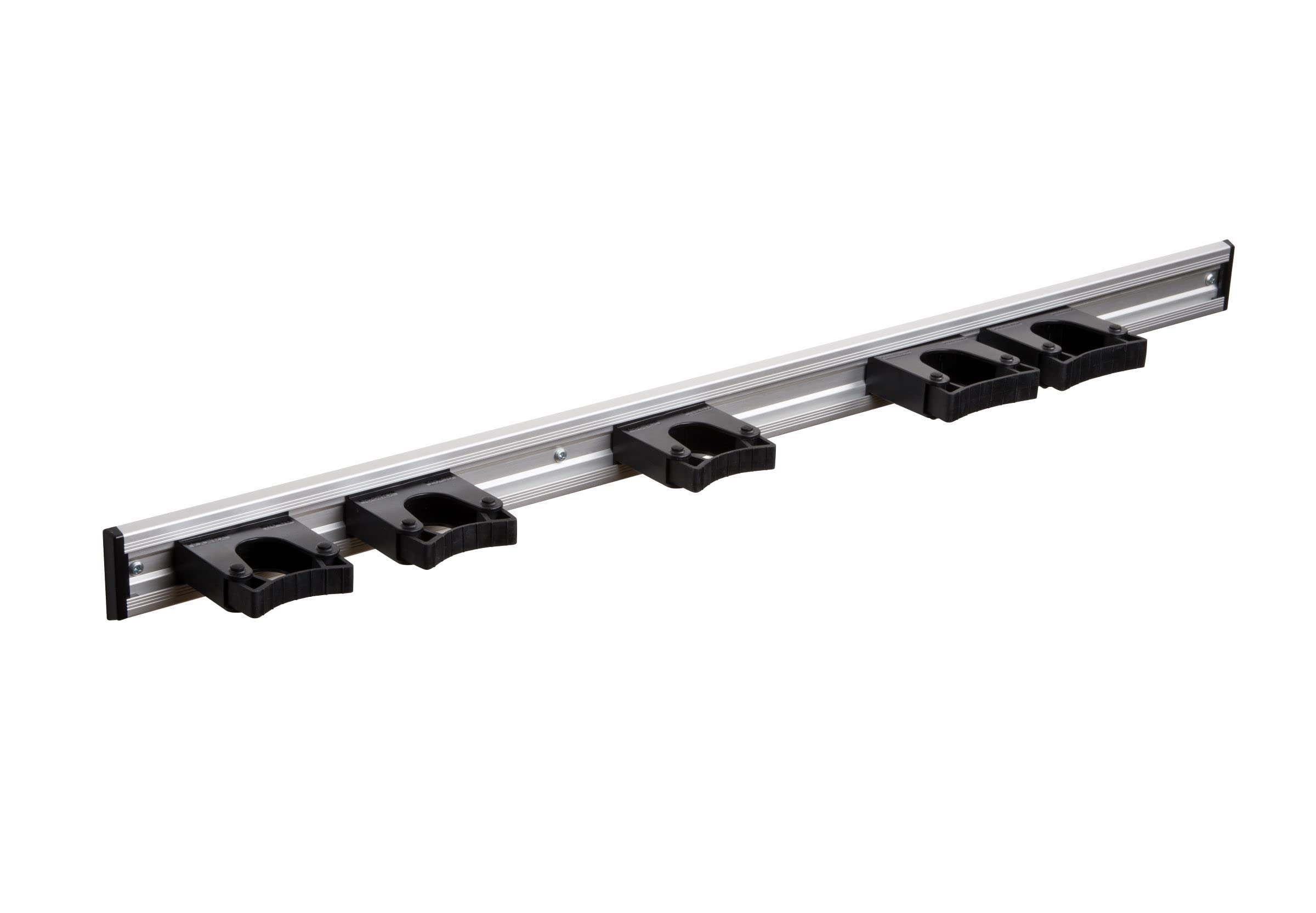 Wandschiene Professional 90 cm mit 5 Haltern schwarz für Gehhilfen Werkzeuge Stiele