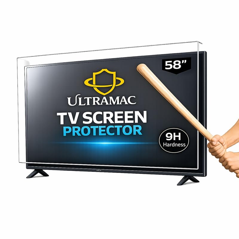 Image of ULTRAMAC 58 inch 3mm Acrylic TV Screen Guard | 9H Hardness | Scratch & Splash Resistant | ISO Certified Protection with Ultra HD Clarity