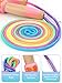 Jump Rope for Kids Adjustable, Lorvain Rainbow Skipping Rope, Kids Jump Ropes with Wooden Handle for Girls Boys, Weighted Jumping Ropes for Fitness Workout Exercise Outdoor Fun Activity（Pink)