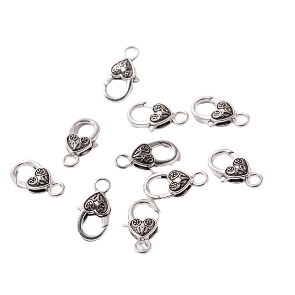 Operitacx Juego De 3 Cierres De Moda Para Collar Y Pulsera Con Forma De Corazón Cierre De Langosta Para Joyería (40 Unidades)