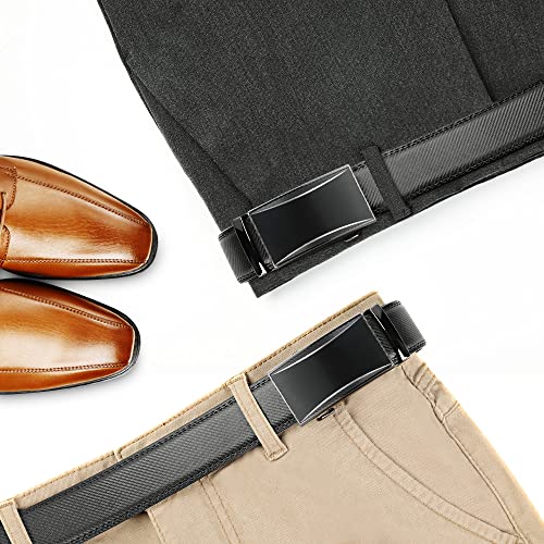 Image of Lavemi Men's Real Leather Ratchet Dress Belt with Automatic Buckle,Elegant Gift Box