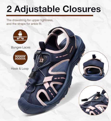 CAMEL CROWN Women's Comfortable Summer Sandals Breathable Beach Sandals Adjustable Outdoor Camping Walking Sandals Athletic Sport Sandals for Water Travel Hiking3