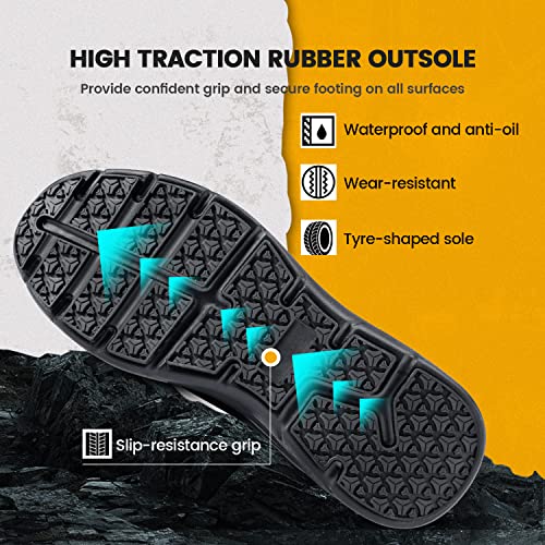 Roknemo Steel Toe Shoes For Men - Indestructible Work Safety Sneakers - Breathable Lightweight Puncture Resistant Warehouse Shoes For Construction Factory-Black-13 #TOP4