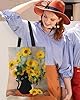 Miss Adola Tote Bag for Women Girls Aesthetic Canvas Tote Bag Inspired Gift Reusable Casual Bag for Work Shopping Travel, Black Cat Sunflower #2