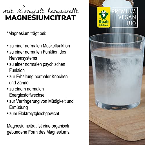 Magnesiumcitrat Raab Vitalfood Pulver 340 g vegan laborgeprüft