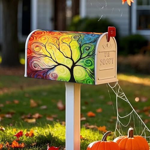 Image of Mailbox Covers Magnetic Standard Size 18 x 21 Inch Beautiful Flowers in Spring,Mailbox Wraps for Garden Yard Home Outdoor Decor (Life of Tree)