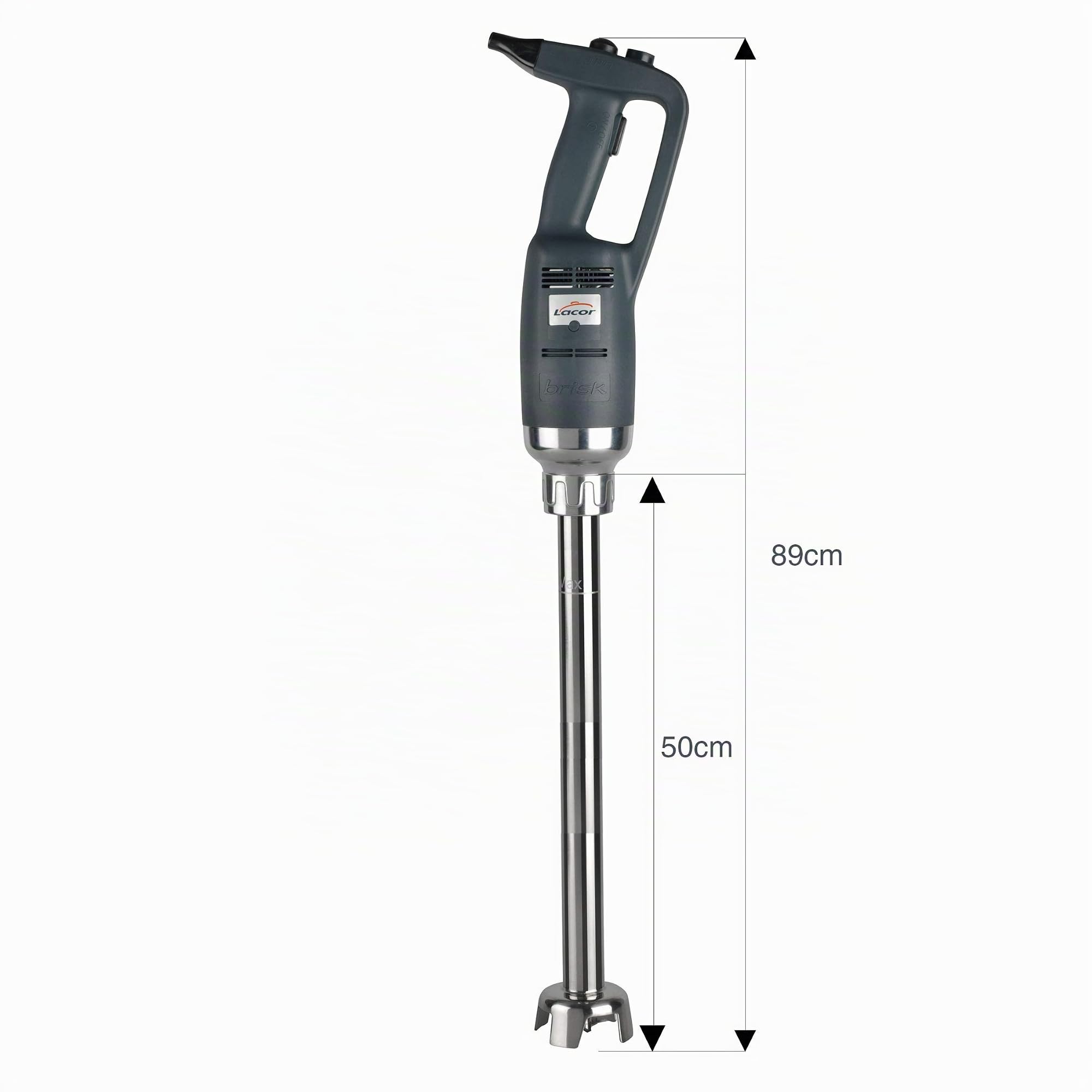 Lacor 69795 - Batidora de Mano Brisk - 500 W, Uso profesional, 140 litros | Tritura y bate sin esfuerzo; agarre ergonómico, ideal para cocina profesional, para tu cocina cada día