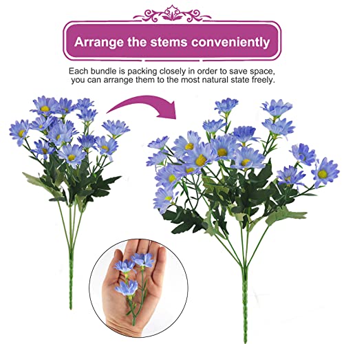 12 Bundles Artificial Fake Flowers For Outdoor Decoration,Uv Resistant Faux Plastic Fabric Greenery Shrubs Plants Fake Flowers Hanging Planter Kitchen Home Wedding Office Garden Decoration #TOP2