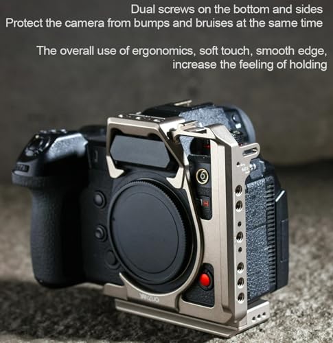 Image of Metal Camera Cage for LUMIX S1H Camera, Aluminum Alloy Camera Stabilizer (Titanium)