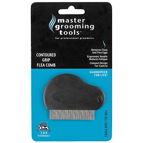 Image of Master Grooming Tools Contoured Grip Flea Combs,Ergonomic Combs for Removing Fleas (2 Pack) TP19133-2