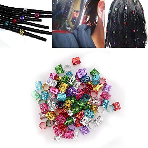 Joyzan Hair Braid Cuff, Dreadlocks Beads Rings Decoration Wig Dread Locks | Mujeres y niñas clips metálicos para trenzas con estilo ajustable, accesorios para peinados en plata, oro y negro miniatura 2
