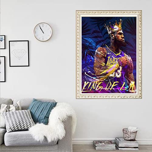 F-Canlan FCL-FCL645 Round Full Drill Diamond Painting Kit, 5D Diy Basketball King Diamond Painting thumb #1