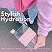 Hydrte Clear Water Bottle – 11.8 oz Professional Cute Water Bottle for Travel, Slim, Lightweight & BPA-Free for Travel & Everyday Hydration (Champagne Pink)