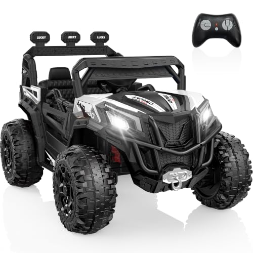 Image of ANPABO 24V Ride On Toys for Kids w /Remote Control, 4WD /2WD Switchable White