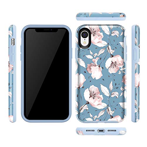 Maxcury Protective Case For Iphone Xr, Cute Flower Pattern For Girls & Women, Floral Sturdy Hard Back With Soft Silicone Rubber Bumper Cover For Iphone Xr 6.1 Inch #TOP1