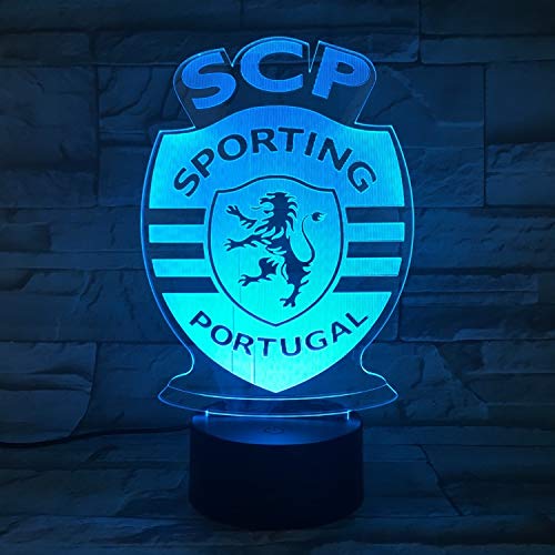 Athletics Lisbon 3D Hologram Lamp 7 Color Change Night Light Baby Touch Switch Colored Lights Led Usb Desk Lamp Atmosphere Lamp