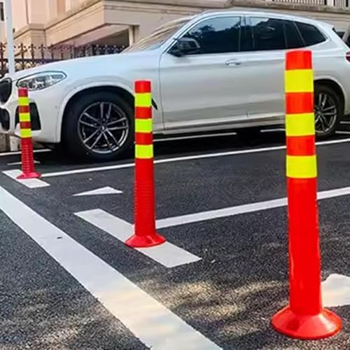 Industrial Traffic Bollards for Driveways,3pc Parking Reflective Bollard Delineator, for Home Garage Street Decor or Traffic Area (9pc 70cm/27.6