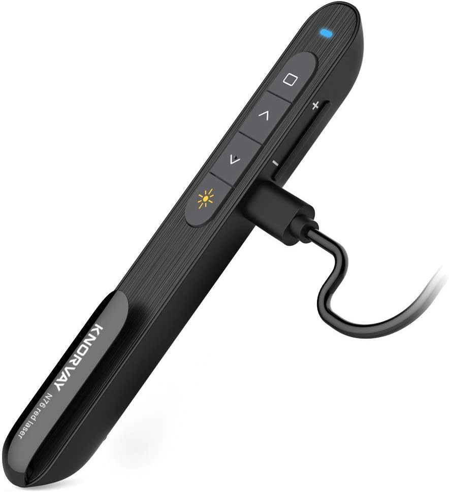 presentatore con puntatori laser