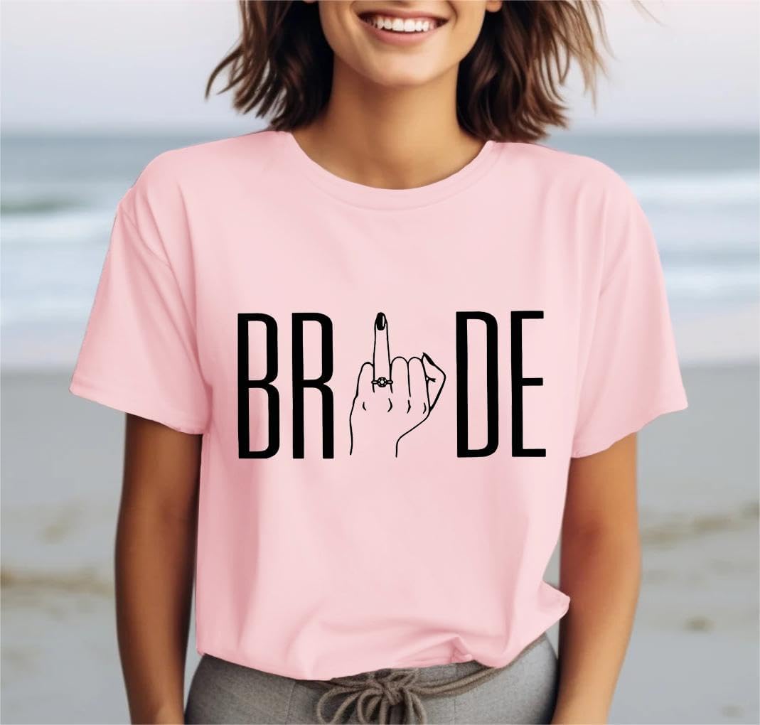 Women Bride Shirt Bachelorette Party T-Shirt Funny Bridesmaid Tee Tops Wedding Party Shirt image 2